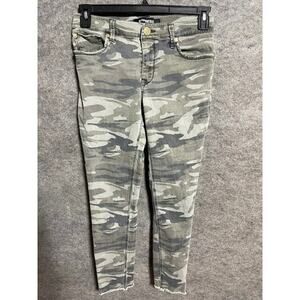 Express Jeans Womens 6L Ankle Legging Camouflage Stretch Mid Rise Gray